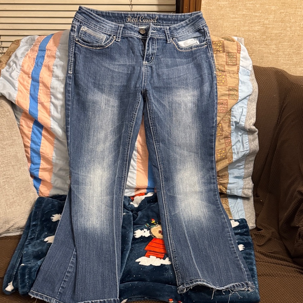 Red Camel Women's Flare Jeans in Classic Blue